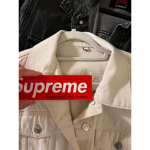 Cream Denim Jacket - Picture 3 of 3